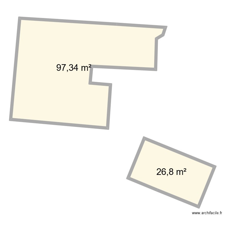 SYLVAIN CLEMENT. Plan de 2 pièces et 124 m2