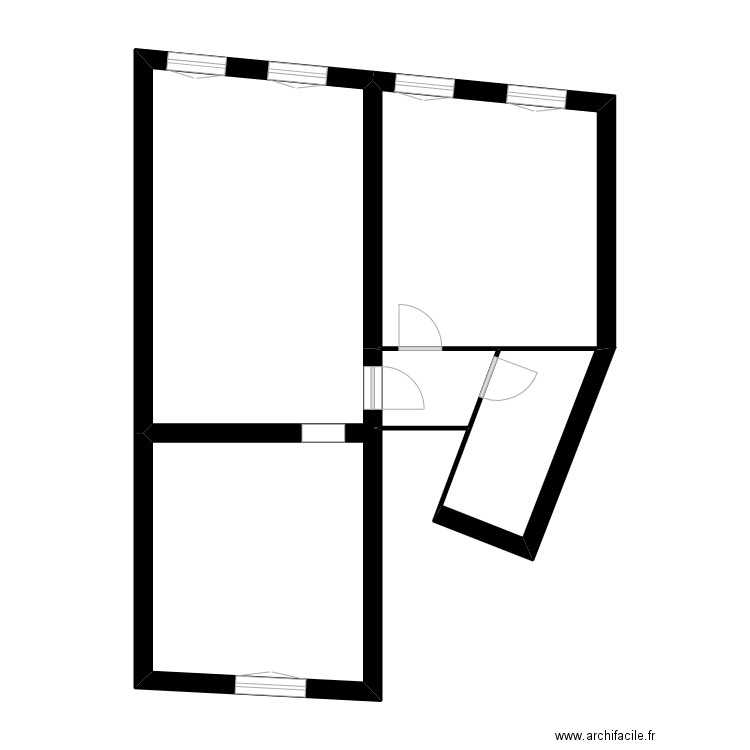 Herbes. Plan de 3 pièces et 43 m2