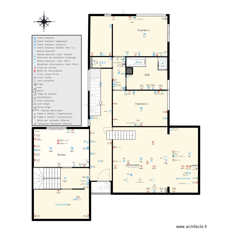 Home (Schéma électrique) v2.14. Plan de 21 pièces et 339 m2