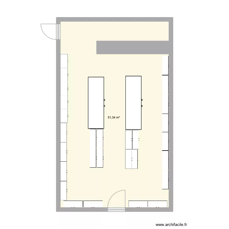 gambetta. Plan de 1  et 51 m²
