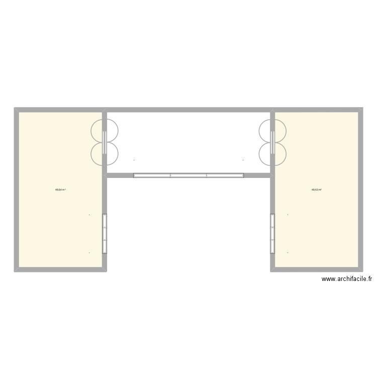 NON. Plan de 2 pièces et 97 m2