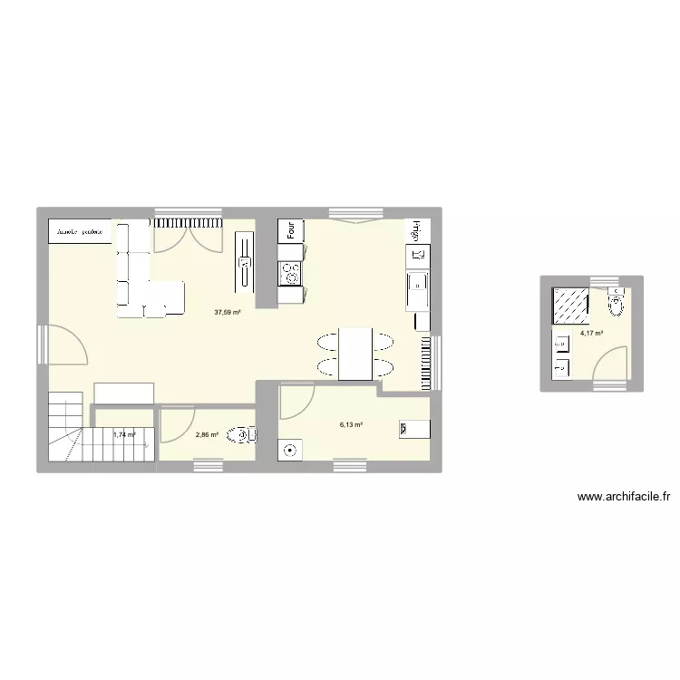 Drumett. Plan de 5  et 52 m²