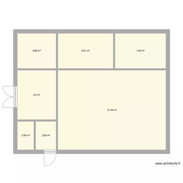 Labo V2. Plan de 7  et 73 m²