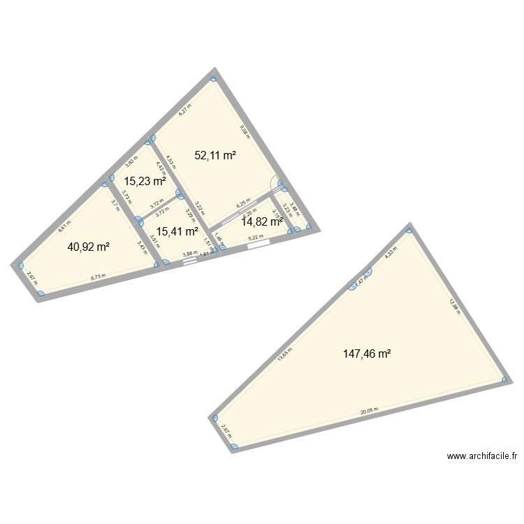 maison. Plan de 6 pièces et 286 m2