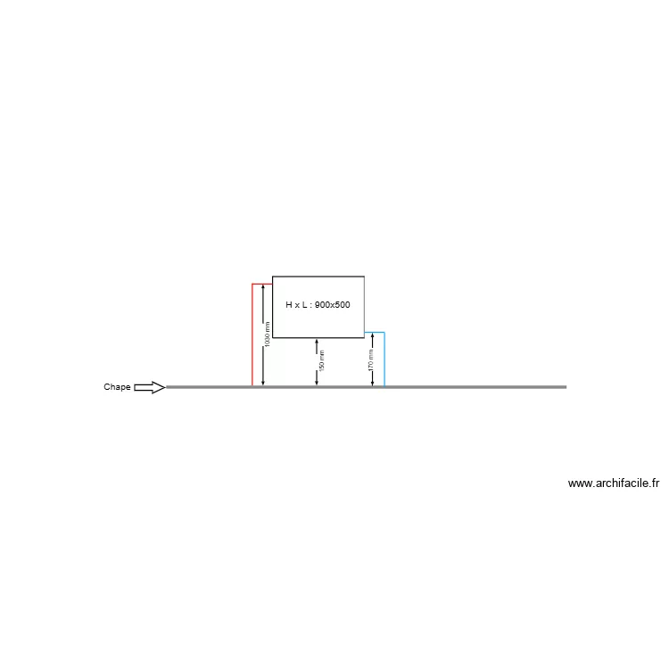 Hauteur pose radiateur R+1 GOUWY. Plan de 