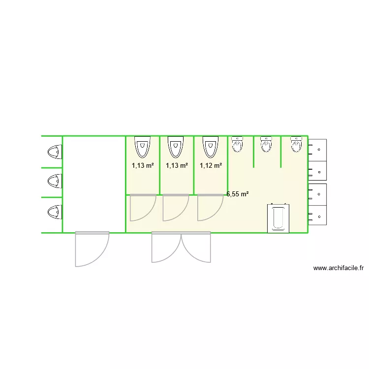 wc dpap. Plan de 4  et 10 m²