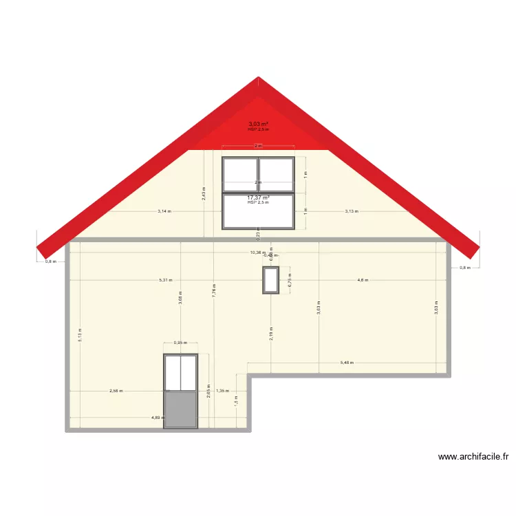 Fa&ccedil;ade EST cotations. Plan de 