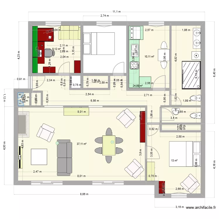 appart DELZONS variante bureau. Plan de appart DELZONS variante bureau. Plan de