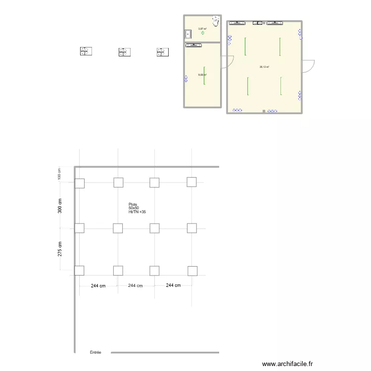 La Poste Mtsamboro. Plan de 