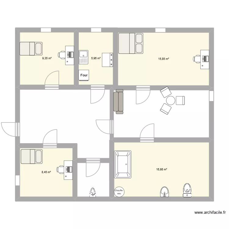 dimo. Plan de 5 Pièces et 57 m² dimo. Plan de 5 Pièces et 57 m²