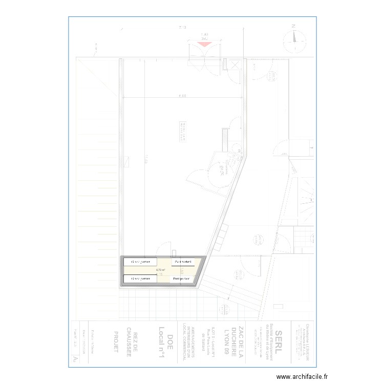 Laize. Plan de 1 pièce et 7 m2