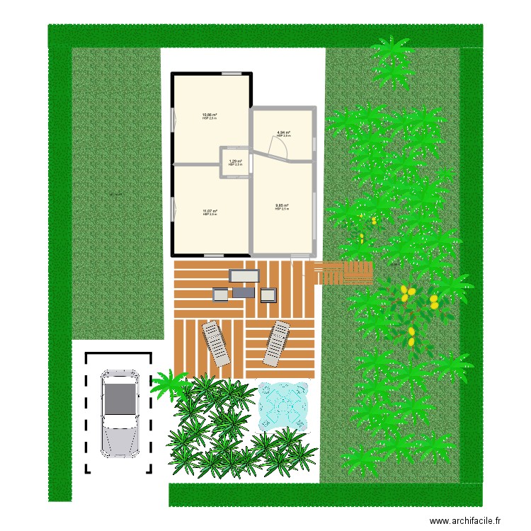 kazananas. Plan de 5 pièces et 38 m2