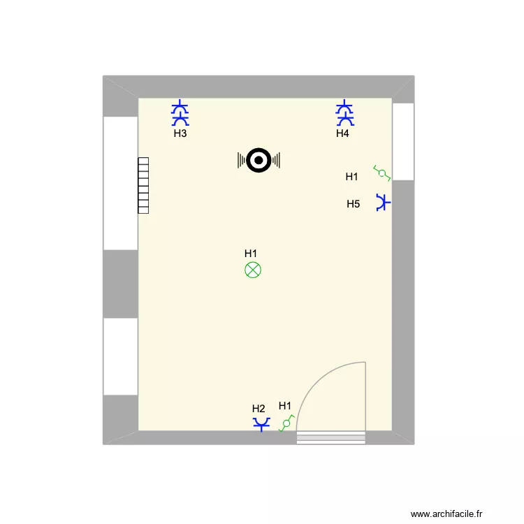 Projet g&icirc;te 2 ( Chambre uniquement ). Plan de 1 Pièce et 11 m²