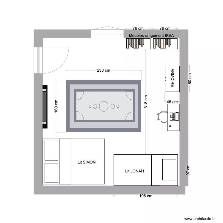 CHAMBRE SIMON & JONAH. Plan de CHAMBRE SIMON & JONAH. Plan de