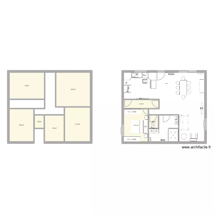 Plan Gwen V1. Plan de 10 et 87 m² Plan Gwen V1. Plan de 10 et 87 m²