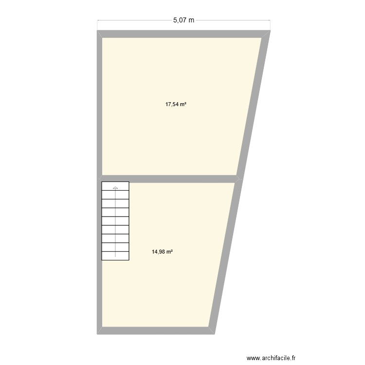 MOLLENS. Plan de 2 pièces et 33 m2