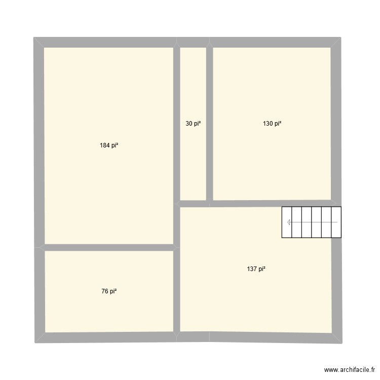 FG-34B. Plan de 5 pièces et 52 m2