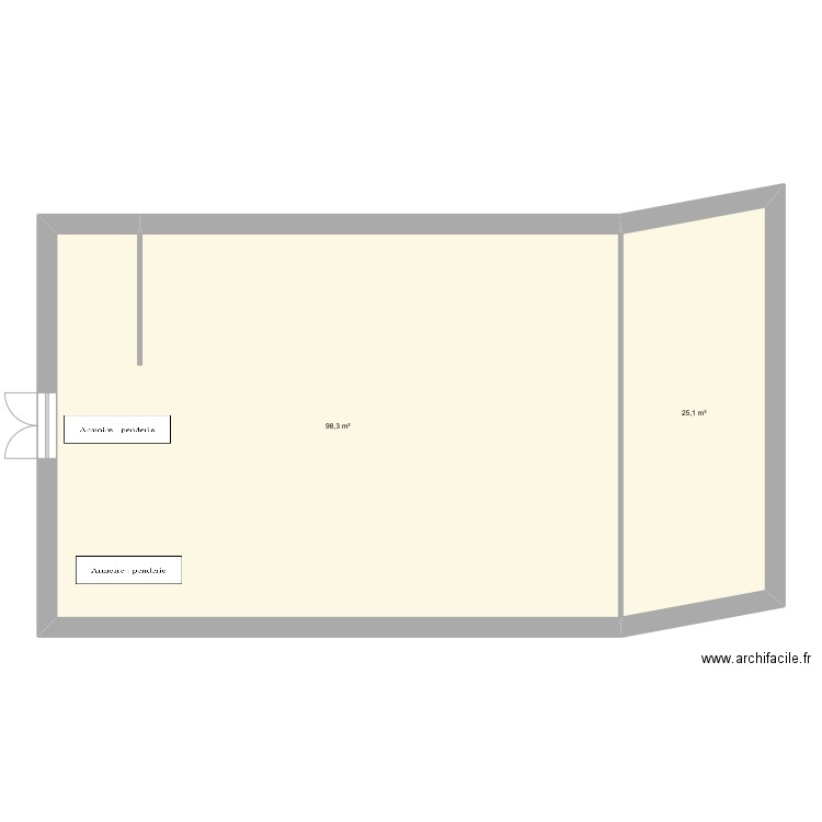 G h j j j. Plan de 2 pièces et 123 m2