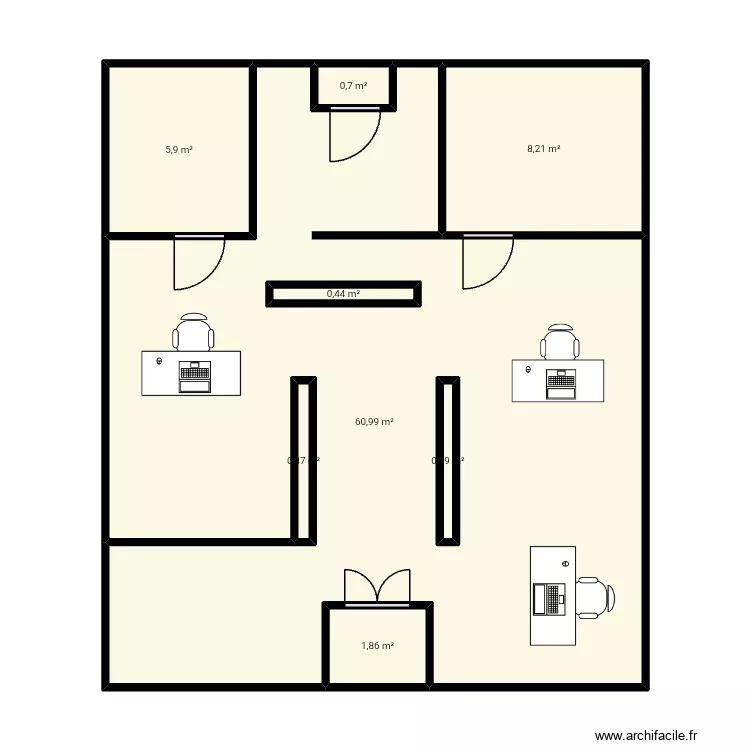 Plan stage 1. Plan de 8  et 81 m²