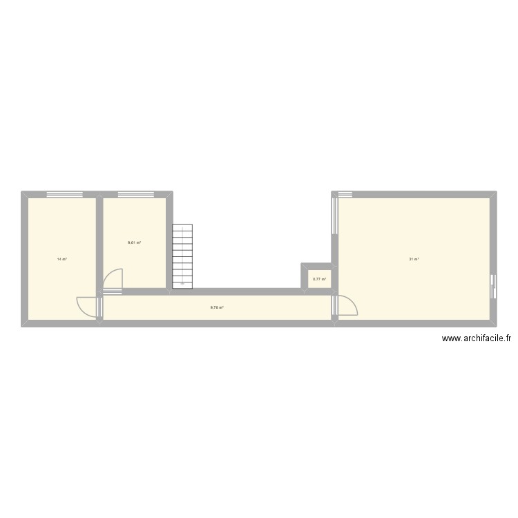 Bureau AMS Seysses Etagère. Plan de 5 pièces et 65 m2