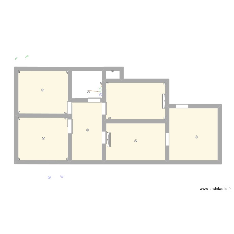 Casa Alberto. Plan de 6 pièces et 64 m2
