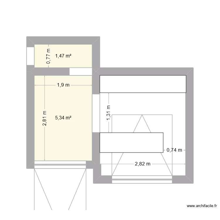 plan resto anter. Plan de 2  et 7 m²