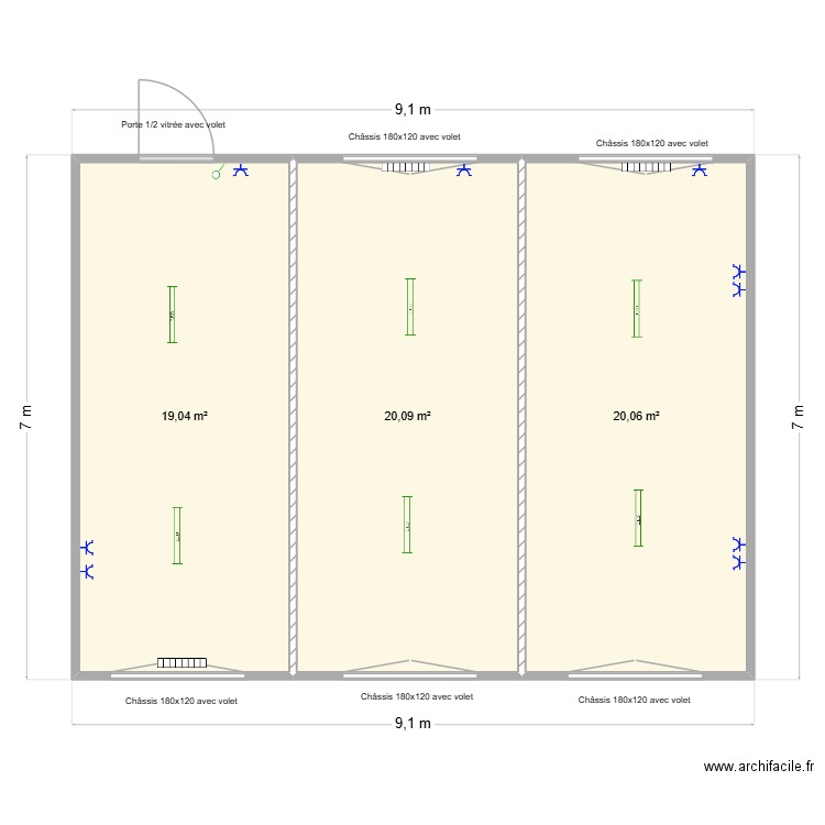 Peruwelz. Plan de 3 pièces et 59 m2