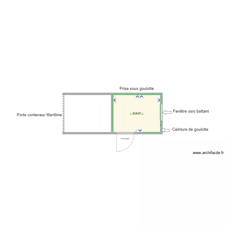 Conteneur combi . Plan de 