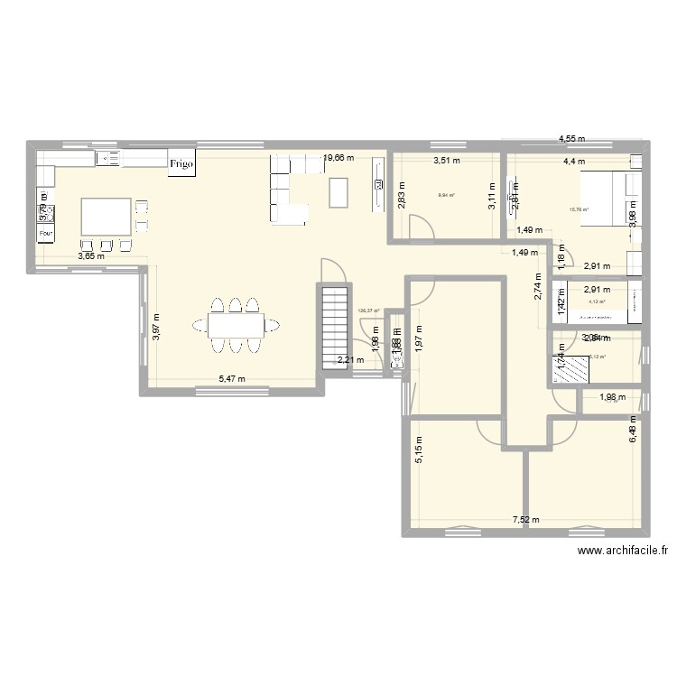 plan intérieur 1. Plan de 6 pièces et 184 m2