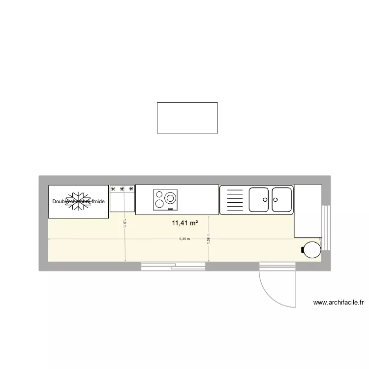 cuisine préau 2. Plan de 1 Pièce et 11 m² cuisine préau 2. Plan de 1 Pièce et 11 m²