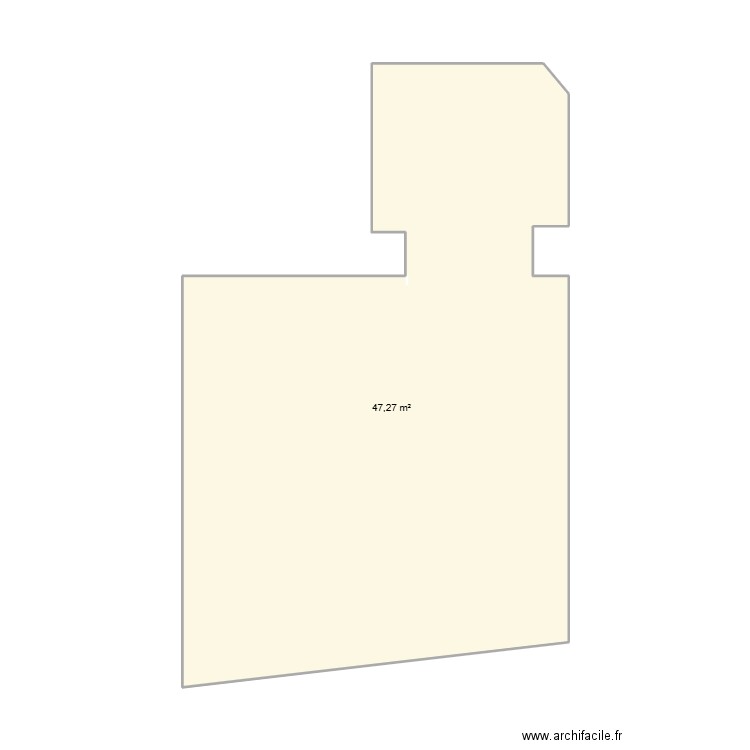 appt G salon+cuisine. Plan de 1 pièce et 47 m2