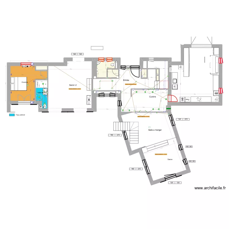 BANDOL RDC wc  ELECTRICITE wc. Plan de 8  et 23 m²