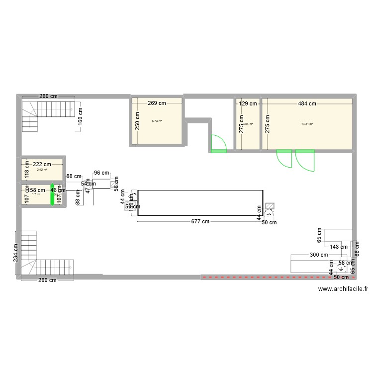 plan alternatif. Plan de 6 pièces et 28 m2