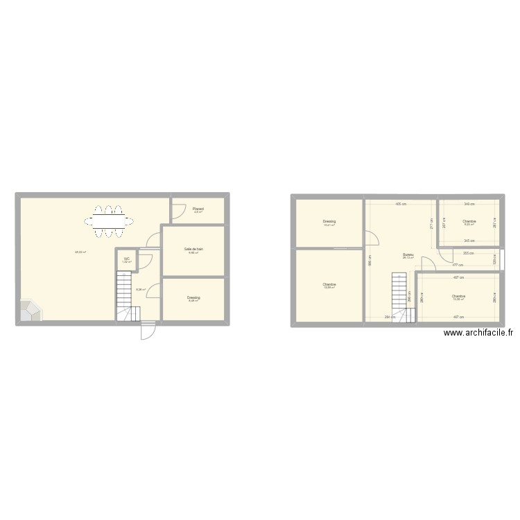 333. Plan de 11 pièces et 155 m2