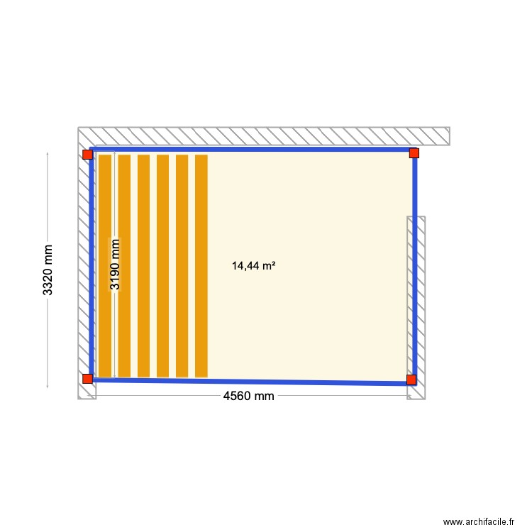Emily Towe. Plan de 1 pièce et 14 m2