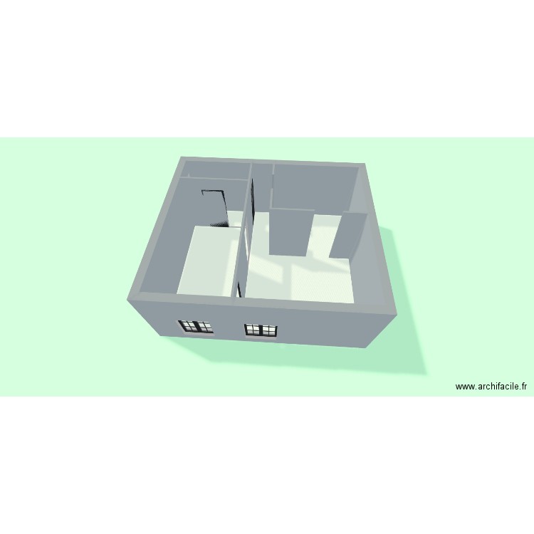 Suite parentale. Plan de 3 pièces et 35 m2