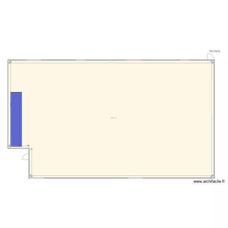 Salle Cadillac Sam. Plan de 1  et 379 m²