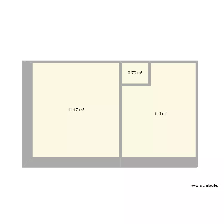 maison 2. Plan de 3  et 21 m²