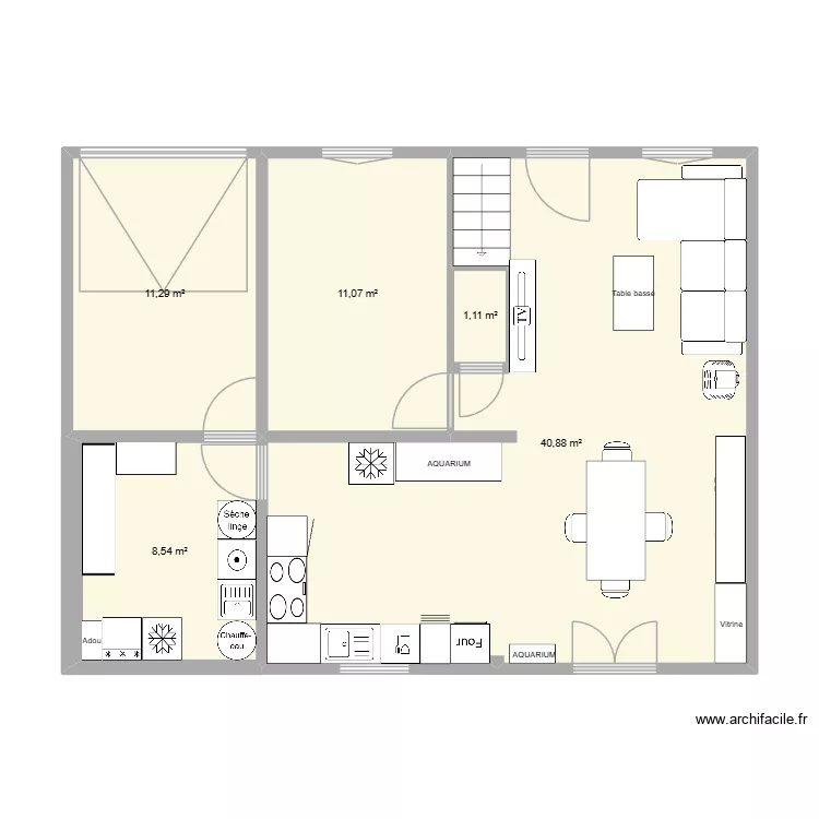 maison villeneuve enmenager. Plan de 5  et 73 m²