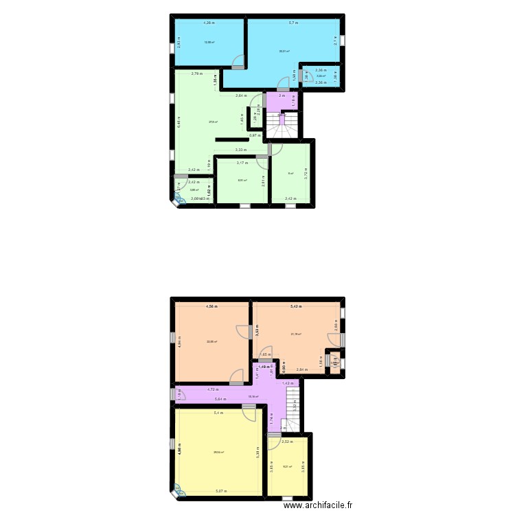 Leprovost. Plan de 14 pièces et 191 m2