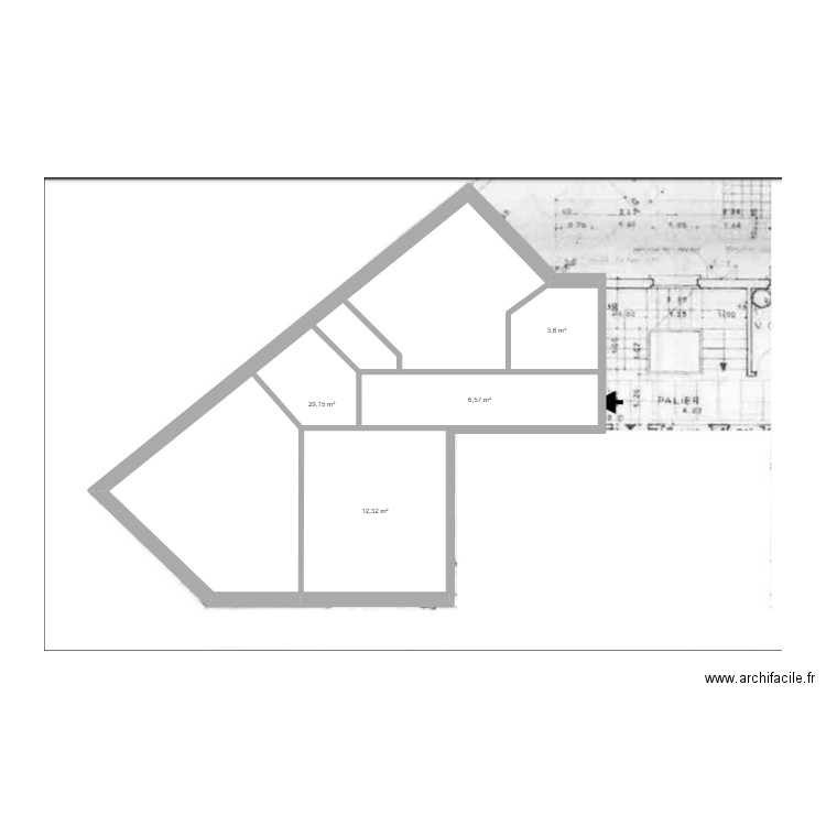 FABISZAK JEANNE. Plan de 4 pièces et 52 m2