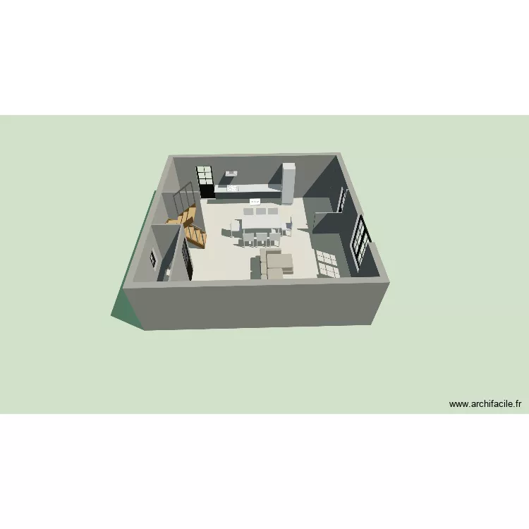 rez de chaussée après travaux. Plan de 2 et 63 m² rez de chaussée après travaux. Plan de 2 et 63 m²