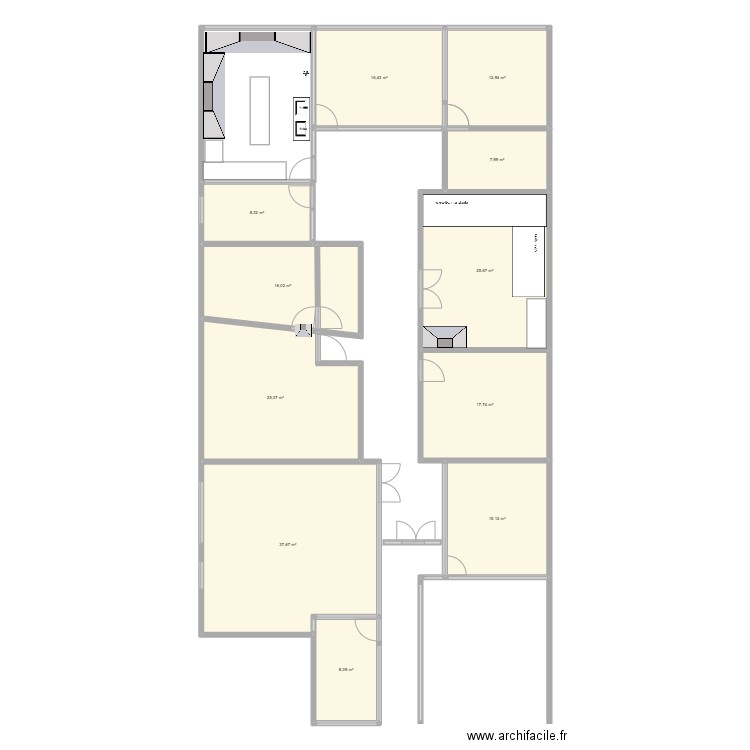 Aménagement 2. Plan de 11 pièces et 192 m2