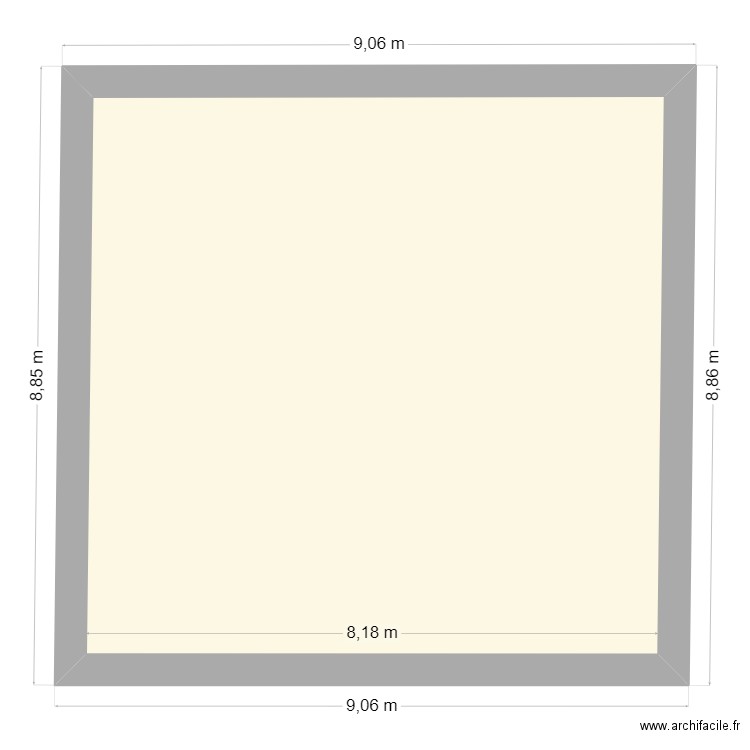 plan B. Plan de 1 pièce et 65 m2