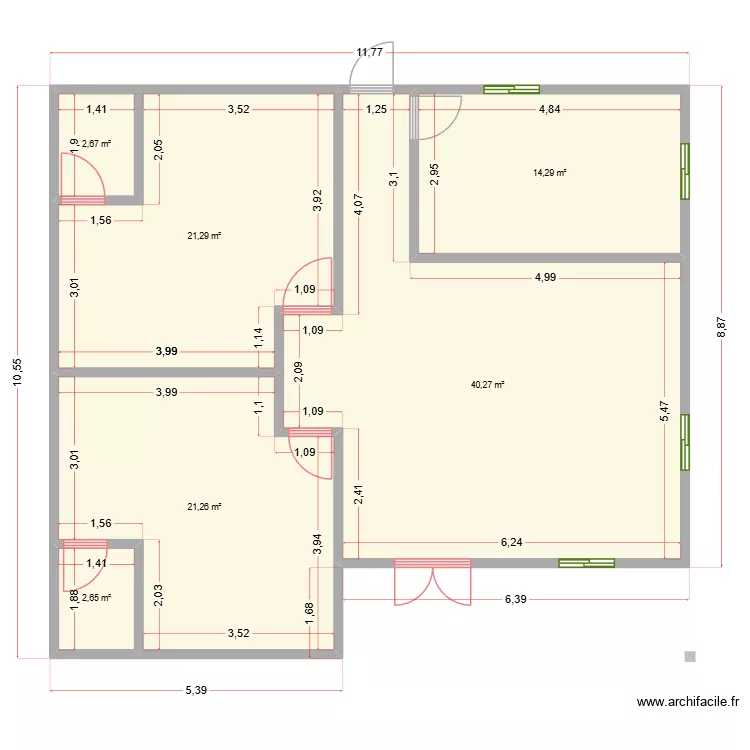 EZATOM. Plan de 6  et 102 m²