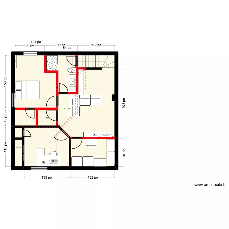 Karele Sous-sol 4.1. Plan de 3  et 62 m²