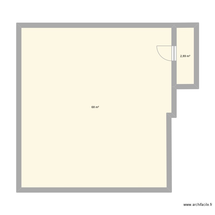 Local LAVERIE. Plan de 2 pièces et 71 m2
