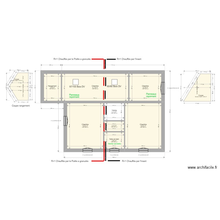 ML24009154 BABONNEAU. Plan de 8 pièces et 87 m2