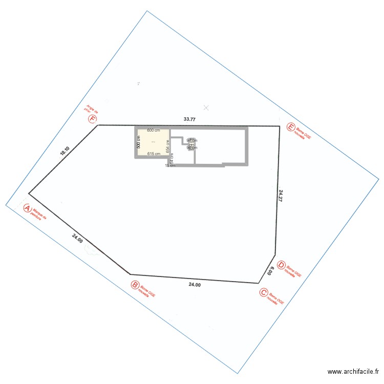 XIROCOURT. Plan de 2 pièces et 32 m2