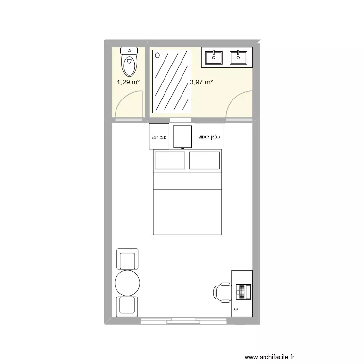 chambre What. Plan de 2 et 5 m² chambre What. Plan de 2 et 5 m²